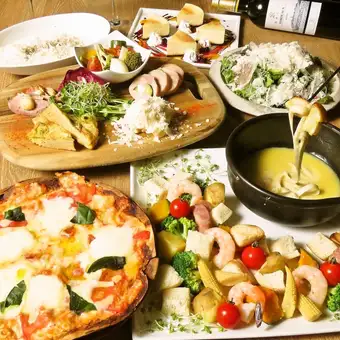[Premium Girls' Party] Cheese Fondue Party Plan with 120-minute all-you-can-drink <10 dishes total> 6500 yen (tax included)