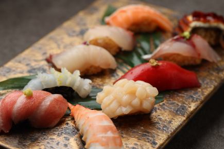 13 types of chef's choice sushi, 6 dishes ~Itchi Course~ <+3 types of local sake pairing included>