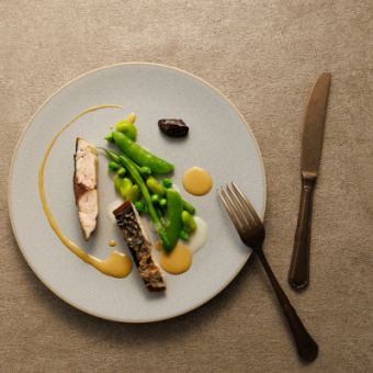 【Menu Soleil 】魚と肉のダブルメイン全7皿のコース 9680円(税込)