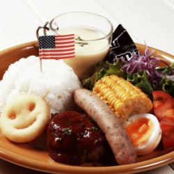 Hamburger & Sausage Plate