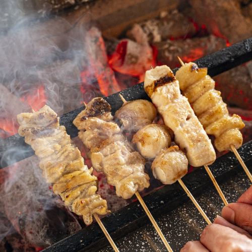 Freshly grilled! All-you-can-eat yakitori prepared in-house