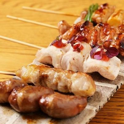 Yakitori prepared in the store