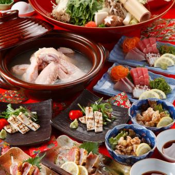 D 【3小时无限畅饮+生啤】刺身！烤鸡肉串、炸串、5种火锅共9道菜无限畅饮【4500日元→3500日元】
