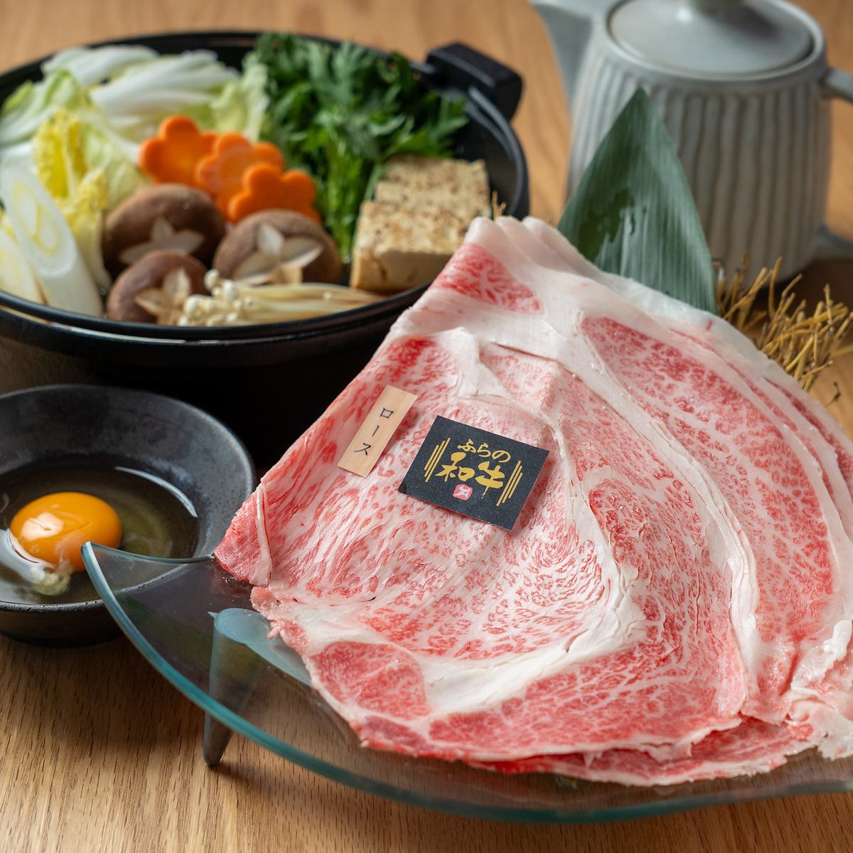 富良野産リブロースなどを贅沢に使用したすき焼き♪至福のひとときをお届けします◎