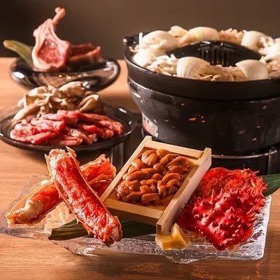 豪華北海道料理！定番のジンギスカンを含む蟹づくしな3時間飲み放題付！全10品コース