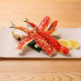 Charcoal-grilled king crab