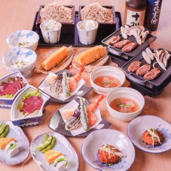 【2時間飲み放題つき♪】 極上鴨、馬刺し、天ぷら盛り合わせ含む 豪華絢爛コース8,000円（税込）