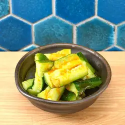 Salted cucumber with chili oil