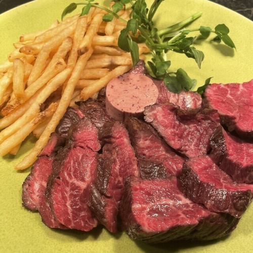 牛ハラミ ワインバター　200g～　ステーキ&フリット