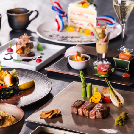 【撫子／なでしこ】誕生日・記念日におススメ乾杯ドリンク＆プレート付き◆11品鉄板焼きコース◆