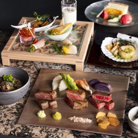 【萌黄／もえぎ】3種類の和牛が味わえる!神戸牛・米沢牛・佐賀牛食べ比べ◆全9品鉄板焼コース◆