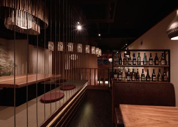 【2F】 Japanese-style modern semi-private room ♪ Would you like to enjoy sake and cooking in season without worrying about time in a Japanese atmosphere?
