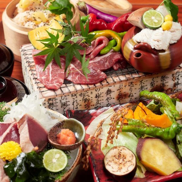 肉×魚どっちも楽しめる料理人自慢の人気コース☆飲み放題付4200円~