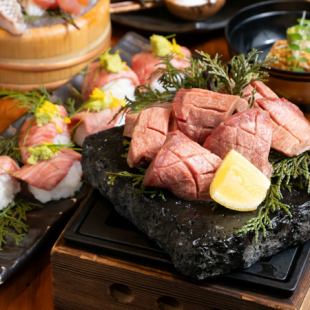 12月【飲放付】旬と牛豚鶏を堪能!!牛タン炭火焼き!!+300円で神戸牛に変更可◎★贅沢コース5200円