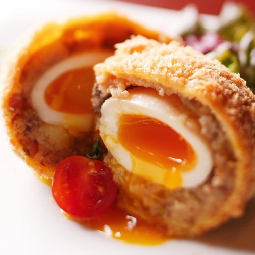 ●Beef tendon and soft-boiled egg bomb croquette