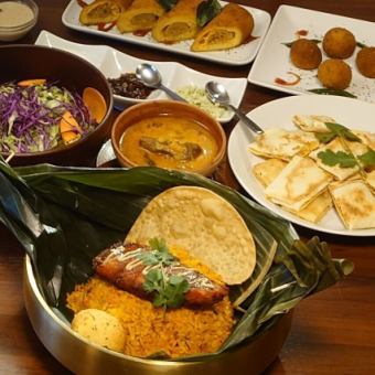 ◆ビリヤニ・エッグロティなどスリランカの贅沢料理を楽しめるコース5,000円(税込)