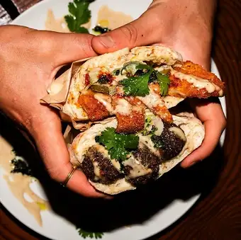 Falafel pita sandwich