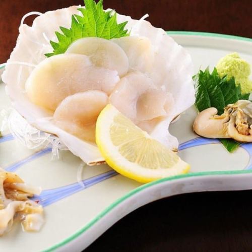 plum crystal / scallop sashimi