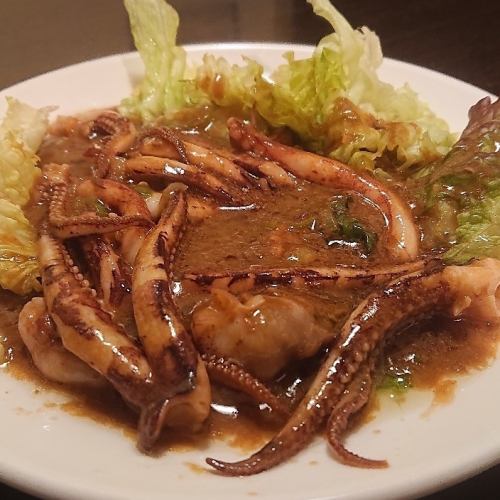 Stir-fried squid liver