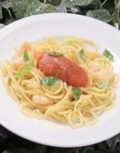 Peeled Shrimp and Mentaiko Cream Pasta