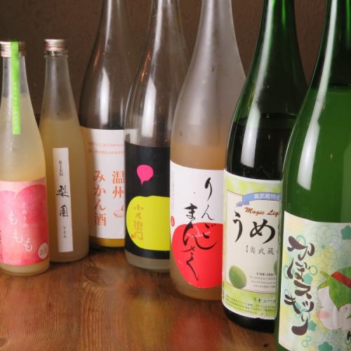 Various types of plum wine and fruit liquor