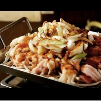 《お料理のみ》焼肉もチリトリ焼も楽しむ♪【焼チリコース(約2人前)】7300円　お一人様3650円