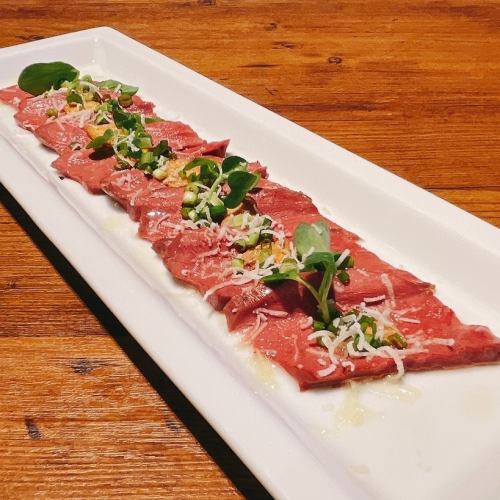 Beef heart carpaccio