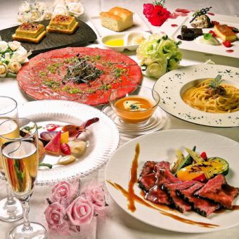 Anniversary plan [Whole cake & toast drinks included] 6 dishes including Sendai beef roast beef ¥4,500