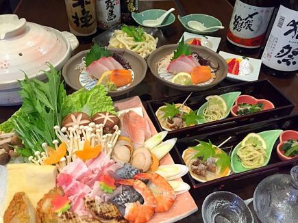 芝麻的香味和味噌湯汁絕妙無比【芝麻味噌相撲火鍋套餐】5道菜3700日元+2小時無限暢飲1600日元