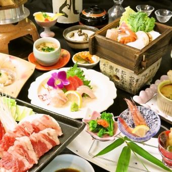 份量超大! 【Saika 特別套餐】共9道菜,含2小時暢飲。原價5500日圓→持優惠券5000日圓♪