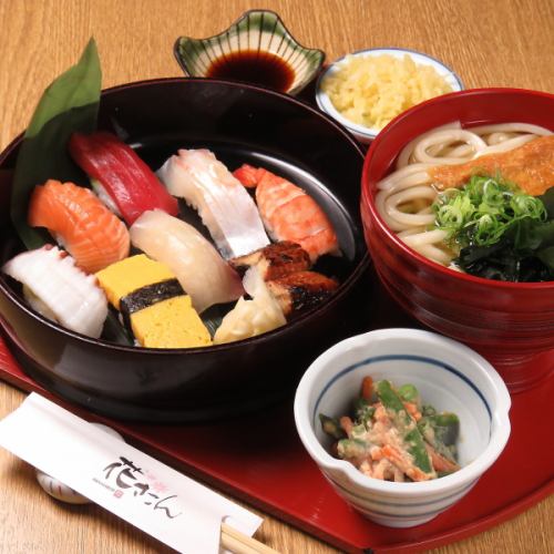 Set of sushi and udon or soba