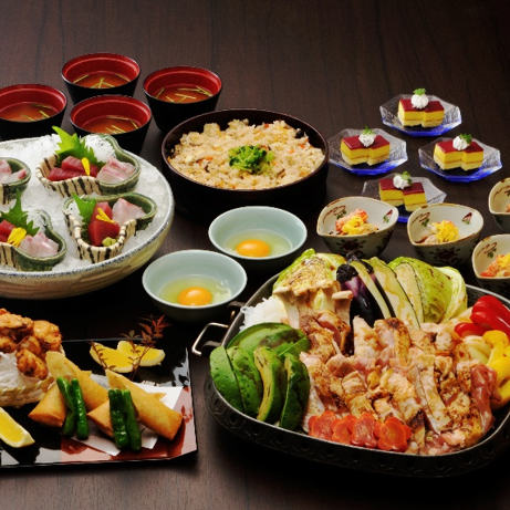 ★２月限定★但馬鶏と野菜の旨辛鉄板焼き飲み放題付きコース　5500円　【要予約】