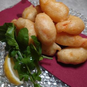 Shrimp and seasonal vegetable fritters