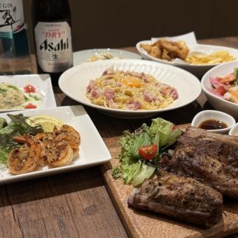 お試しコース(4,500円)2h飲み放題付き お料理6品コース