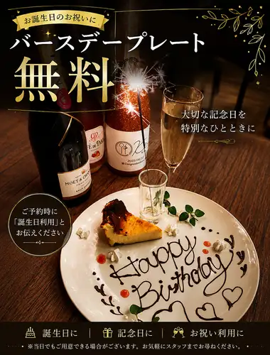 サプライズプレート無料