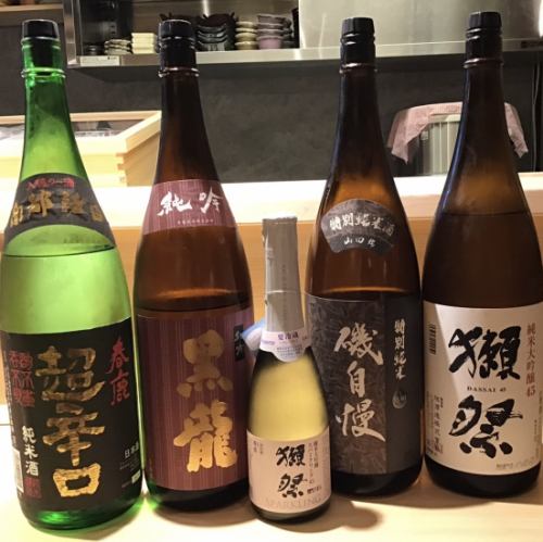 Abundant types of sake