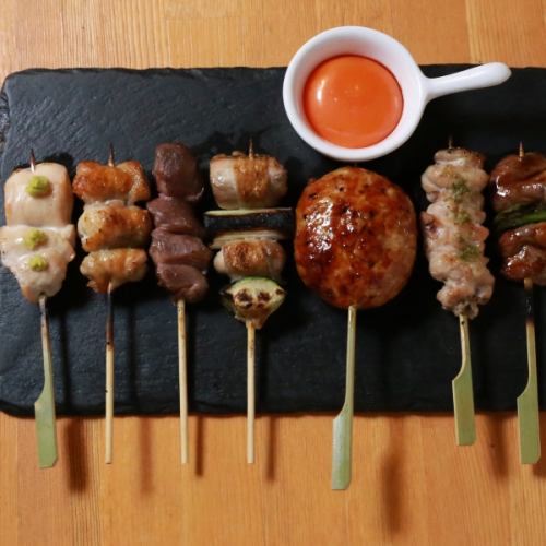 7 skewers of choice (with Tsukimi meatballs)