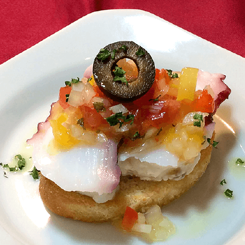 Steamed Octopus with Vinaigrette Sauce