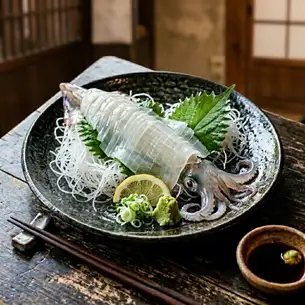 活きイカの姿造り(小～特大サイズ)