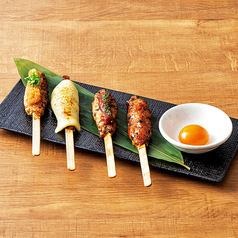 上州しゃもつくね串　4種盛り