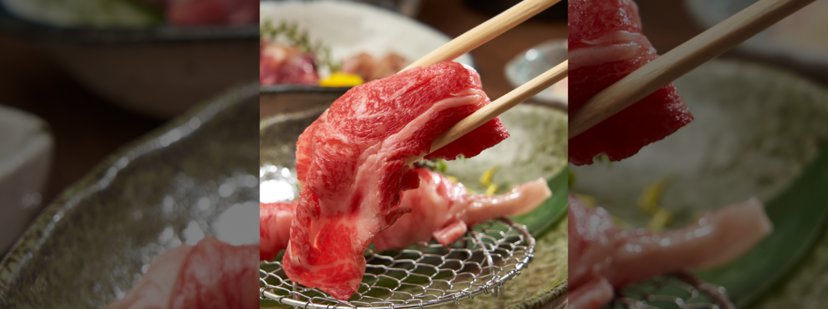 Enjoy our carefully selected meat dishes in a modern Japanese private room.