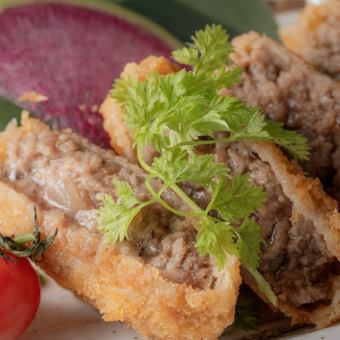 Minced meat cutlet with beef tongue / Gold Award winning homemade fried chicken each