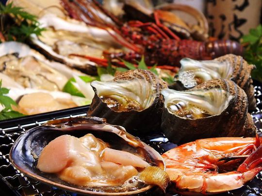 【海の幸&焼肉堪能♪全9品】網焼き海鮮焼肉コース5000円(税込)