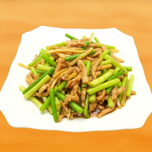 豚肉とにんにくの芽炒め