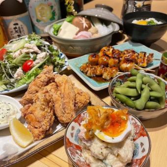 【出汁巻き玉子×大山鶏鍋＆コース】飲み放題2時間付き12品5000円(税込)