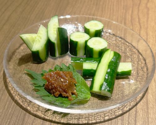 Meat miso cucumber