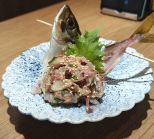 活あじ梅たたき