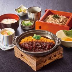 【こだわり豚ロース】味噌かつ鍋定食 お得な茶碗蒸し付