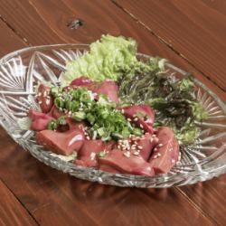 国産 朝引き鶏 (生レバー・ハート刺身・もも叩き・ささみ造り）