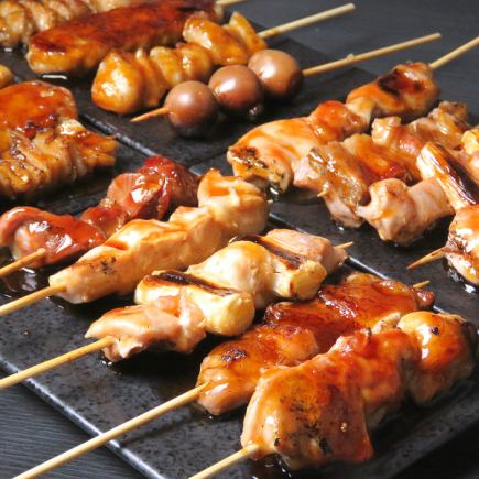 [Sunday-Thursday only] 8 dishes including yakitori, chicken sushi, and charcoal grilled food♪ 2 hours of all-you-can-drink included "Standard course" 3500 yen → 3000 yen